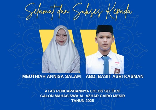 Dua Santri MAS PP Al Urwatul Wutsqaa Lolos Seleksi Calon Mahasiswa Universitas Al-Azhar Kairo Tahun 2025