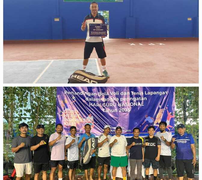 Guru MAN 2 Kota Parepare Bawa Tim Wilayah VIII Juara 2 Tennis Lapangan Tingkat Provinsi