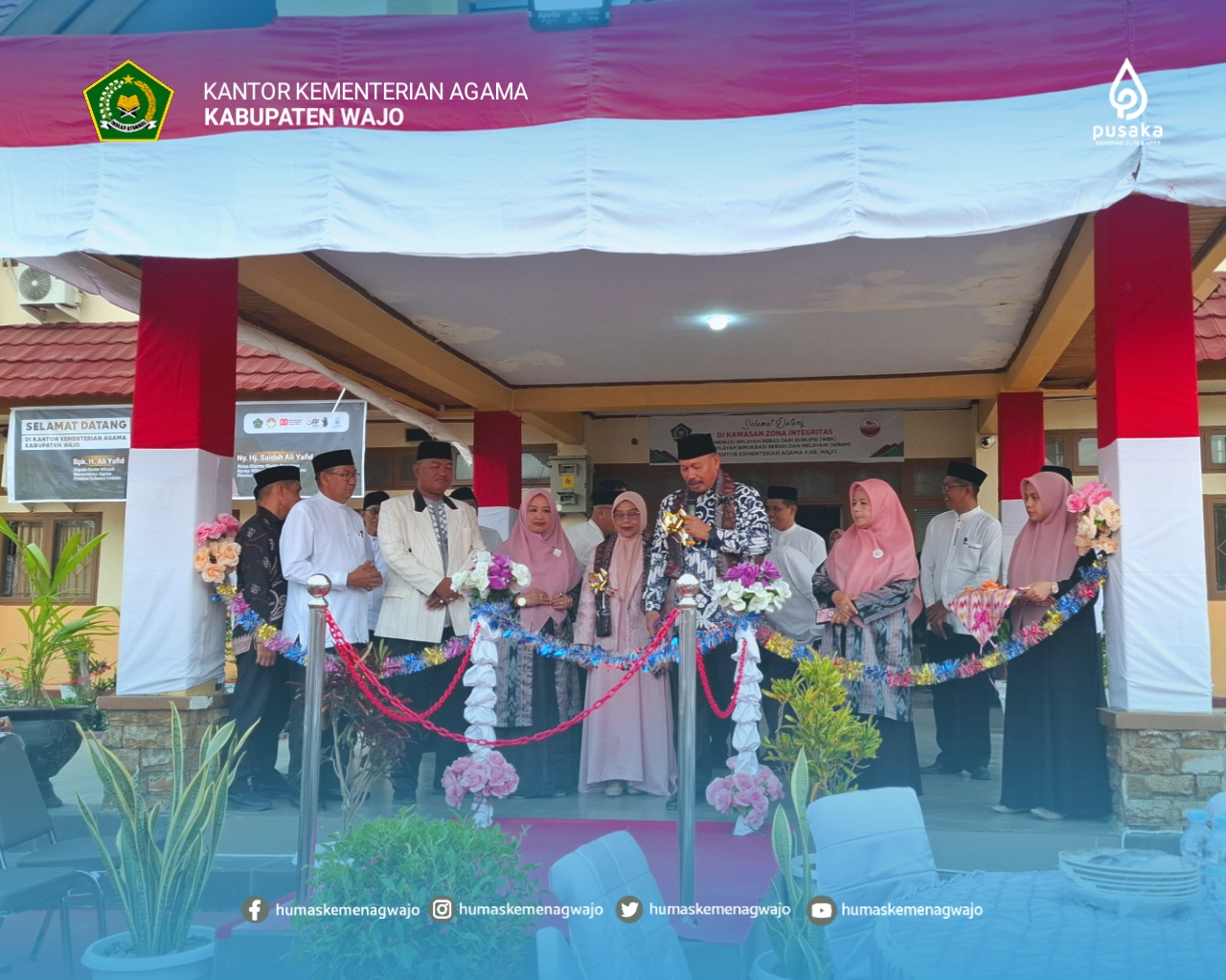 Kakanwil Kemenag Sulsel Resmikan Halaman Kantor dan Aula Kemenag Wajo