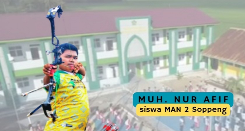 Muh. Nur Afif, siswa MAN 2 Soppeng yang akan mewakili Sulawesi Selatan pada ajang Pekan Olahraga Pelajar Nasional (POPNAS) XVII Tahun 2025 cabang panahan di Jakarta.