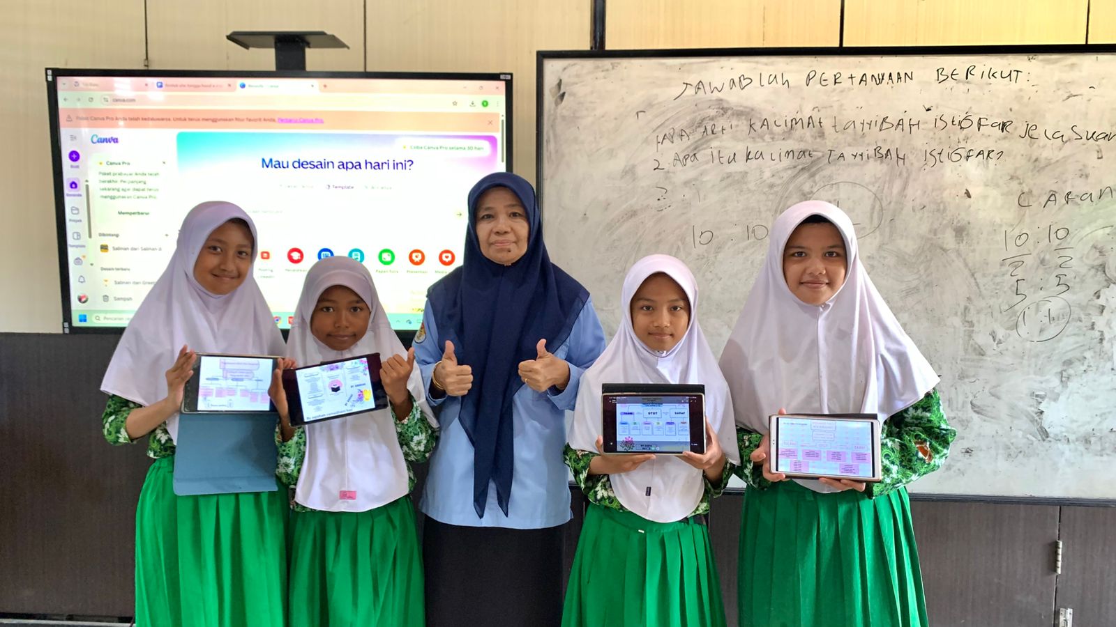 Peserta Didik Kelas VI A Digital MIN 2 Sinjai Belajar Membuat Peta Konsep dengan Canva