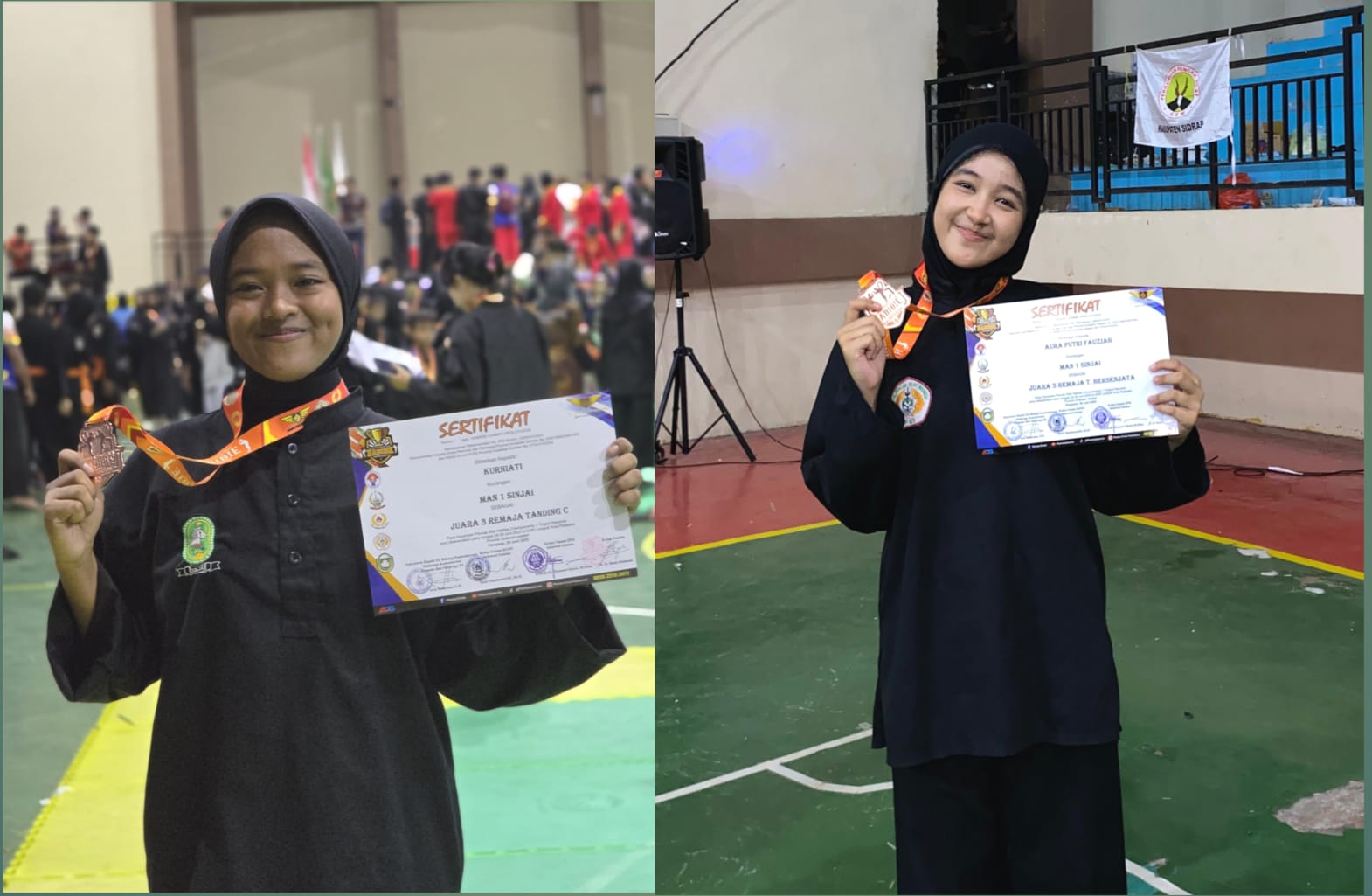Kurniati (kiri) dan Aura Putri Fauziah (kanan)
