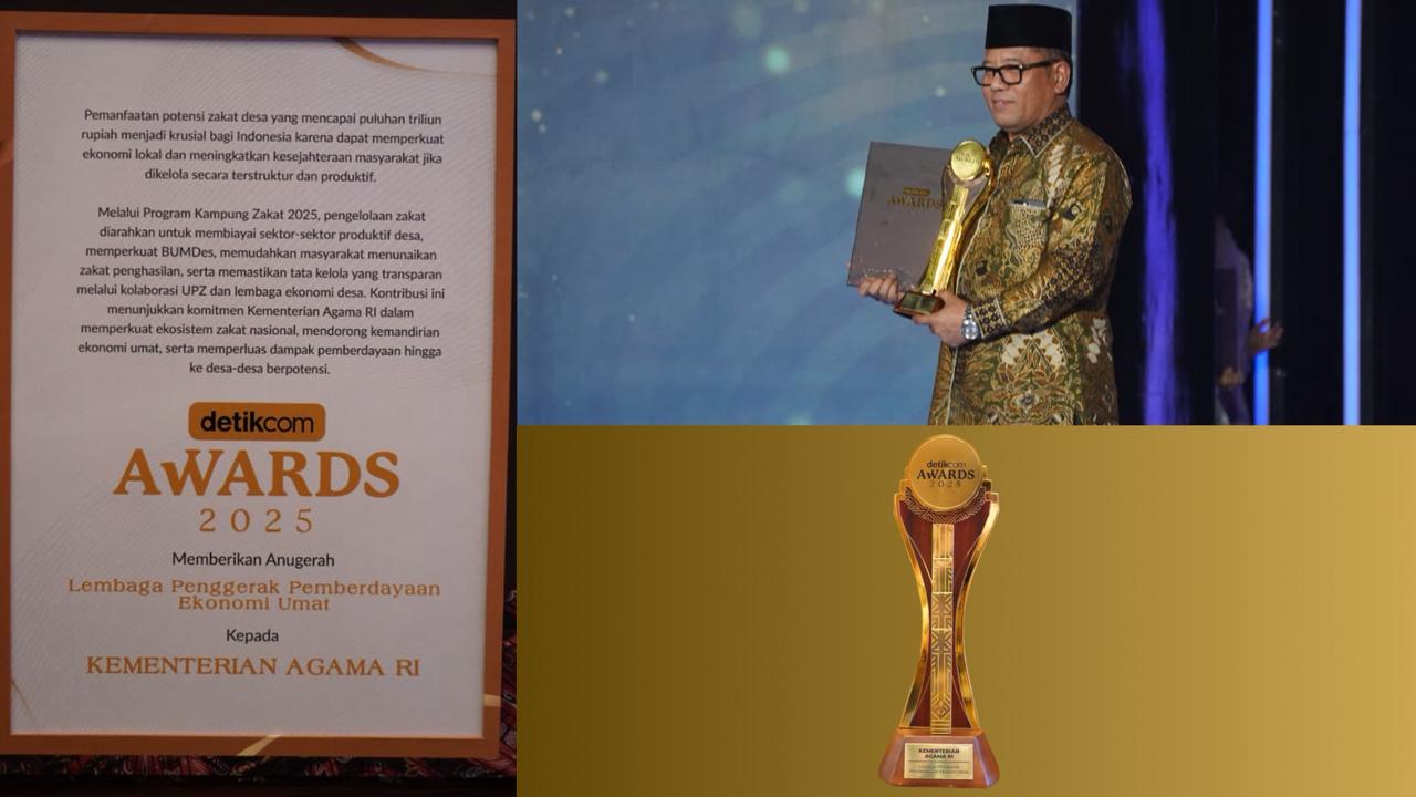 Sekjen Kamaruddin Amin, Menerima Penghargaan Detikcom Award untuk Kementerian Agama