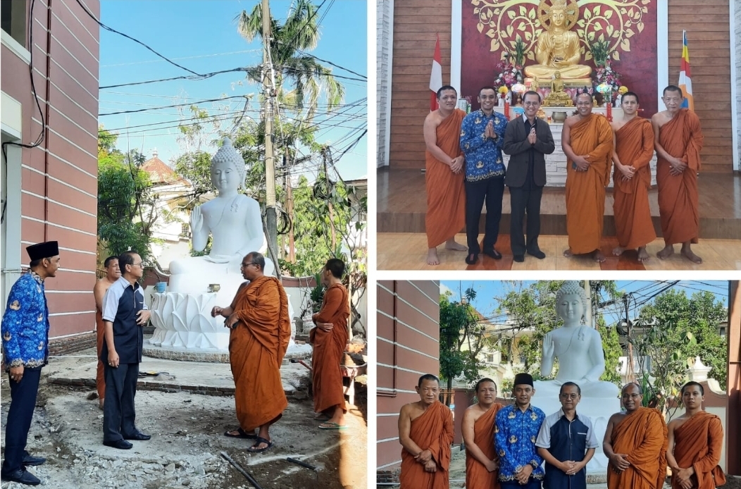 Dirjen Bimas Buddha Tinjau Pembuatan Patung Buddha di Parepare