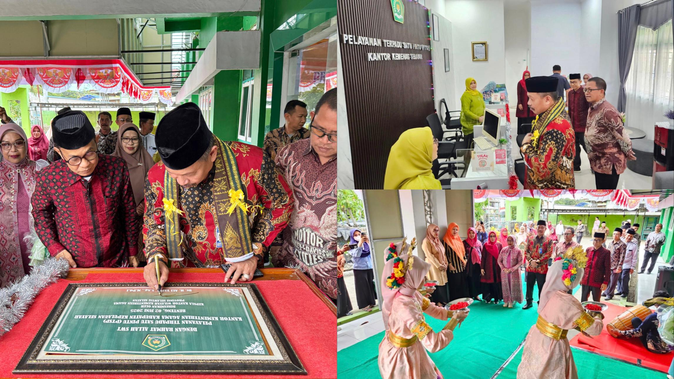 Resmikan PTSP Kemenag Kep. Selayar, Kakanwil ; Layani Masyarakat dengan Hati