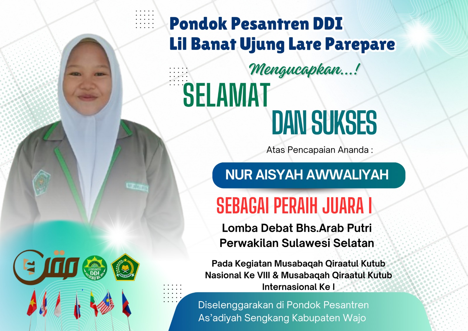 Santri Pontren DDI Lil Banat Parepare Bawa Sulsel Juara 1 Debat Bahasa Arab