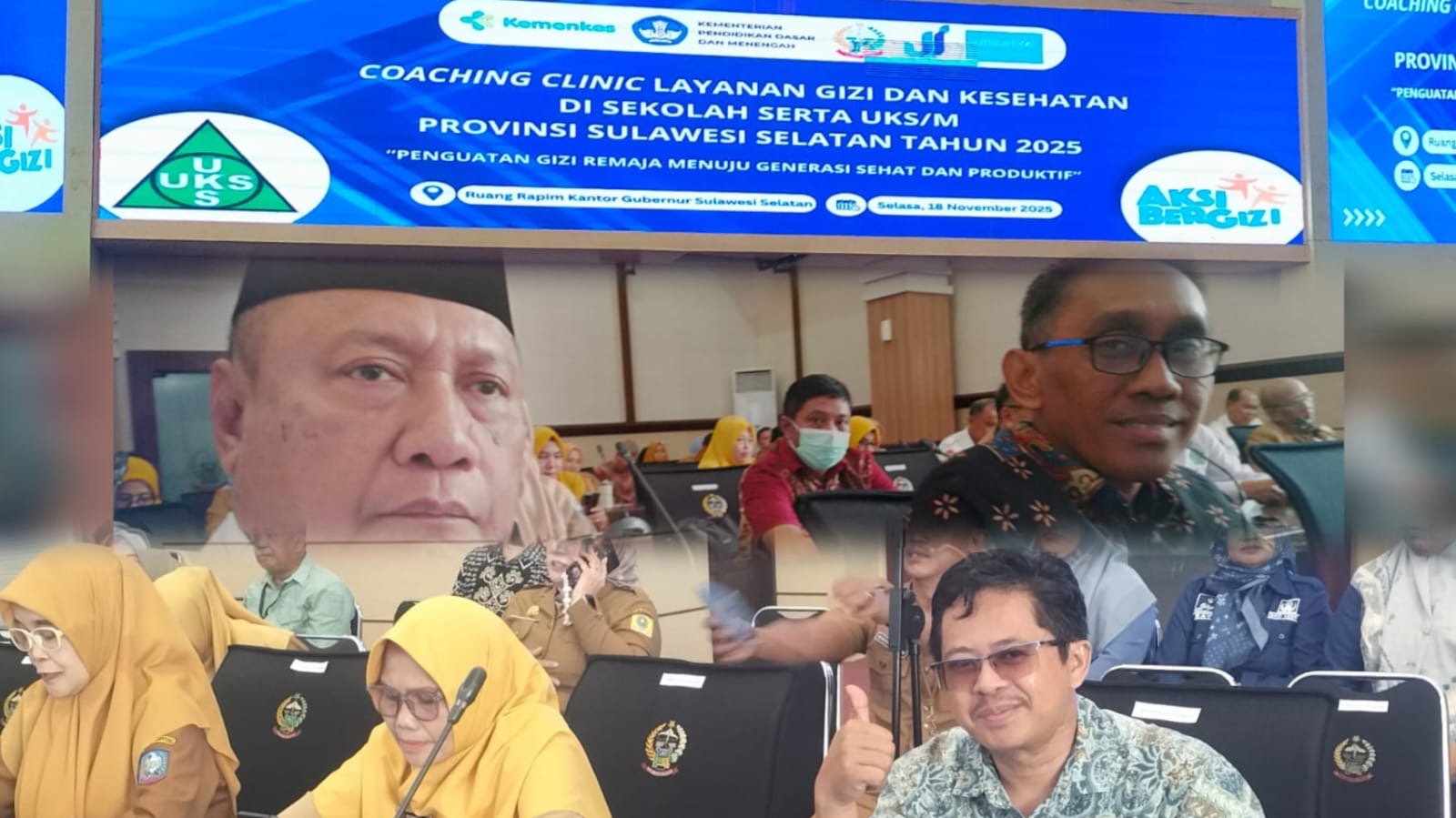 Kakan Kemenag Bantaeng Hadiri Coaching Clinic Layanan Gizi dan Kesehatan di Sekolah serta UKS/M Provinsi Sulawesi Selatan pada Selasa, 18 November 2025 (Foto: Kemenag Bantaeng)