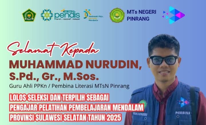 Guru MTsN Pinrang, Nurudin Peserta Terpilih Pelatihan ToT Pembelajaran Mendalam di Makassar