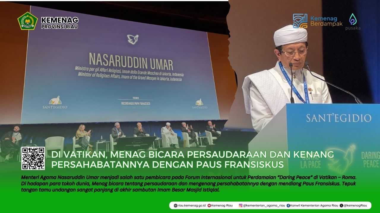 Di Vatikan, Menag Bicara Persaudaraan dan Kenang Persahabatannya dengan Paus Fransiskus
