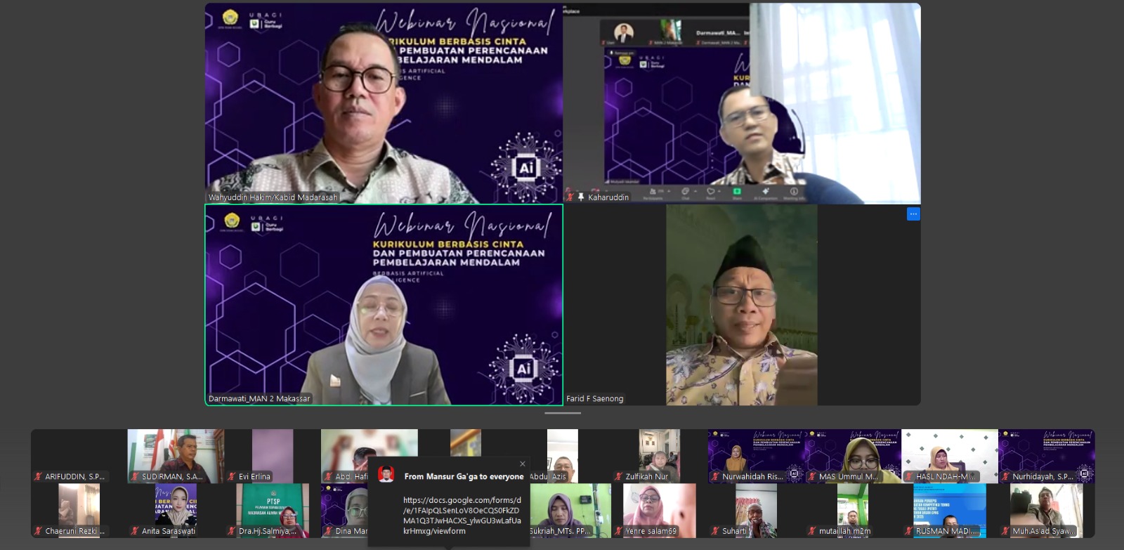 Gelar Webinar Kurikulum Berbasis Cinta, DPW PGMI Sulsel Buat Rencana Pembelajaran Berbasis AI