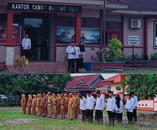 Kepala KUA Kec. Mattiro Bulu, H. Alamsyah Bertindak selaku Pembina Upacara