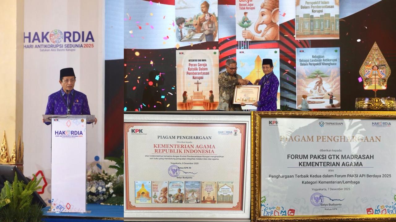 Kemenag Raih Dua Penghargaan dari KPK di Hari Antikorupsi Sedunia 2025