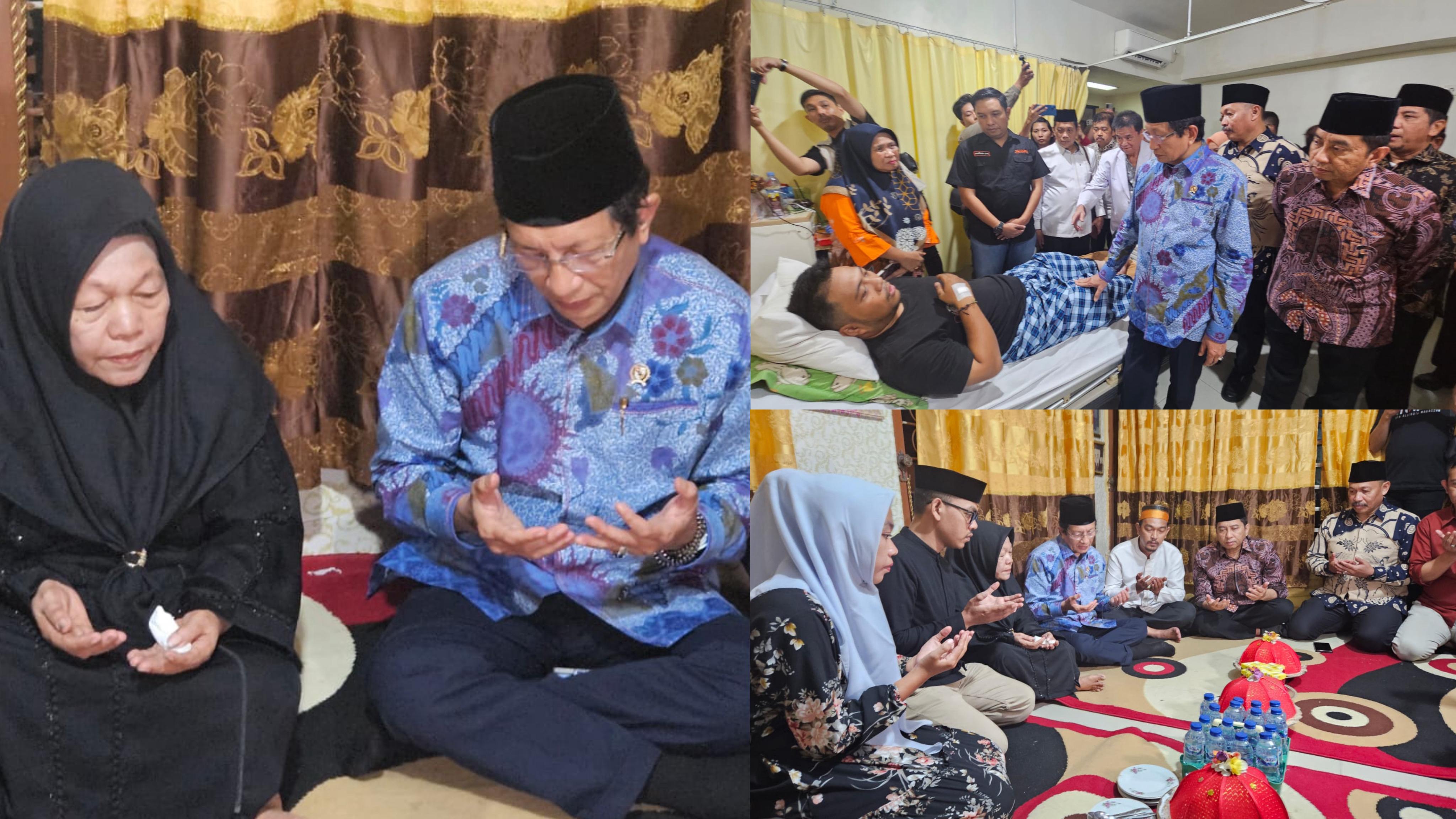 Didampingi Kakanwil, Menag RI Kunjungi Rumah Duka Korban Wafat Kebakaran DPRD Makassar