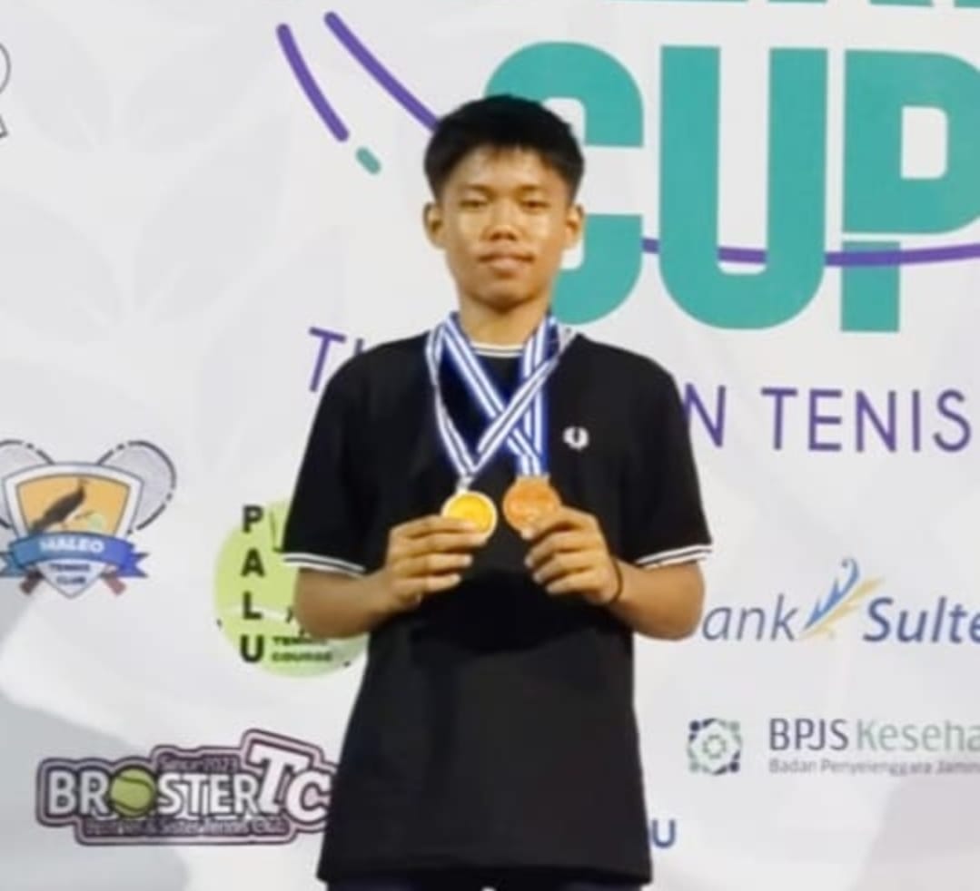 Siswa MAN Sidenreng Rappang Andi Ishar Pawennari Borong Dua Gelar Juara Tenis Lapangan di Palu
