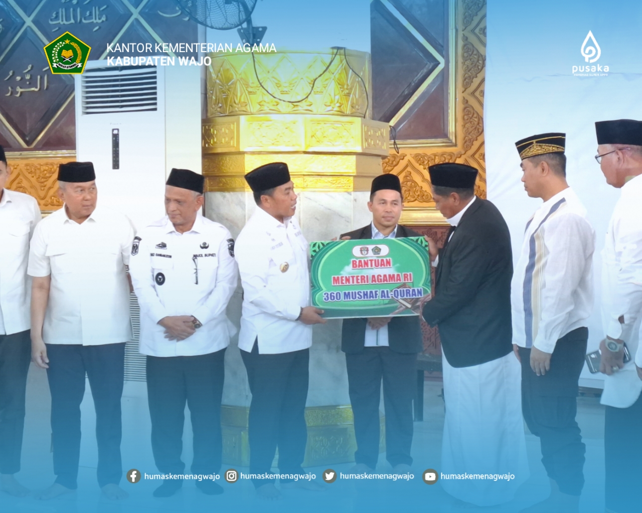 Kemenag RI Serahkan 360 Mushaf Al-Qur’an untuk Masjid dan Musala di Wajo