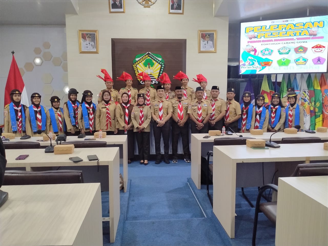 Para santri saat pelepasan Pemkab