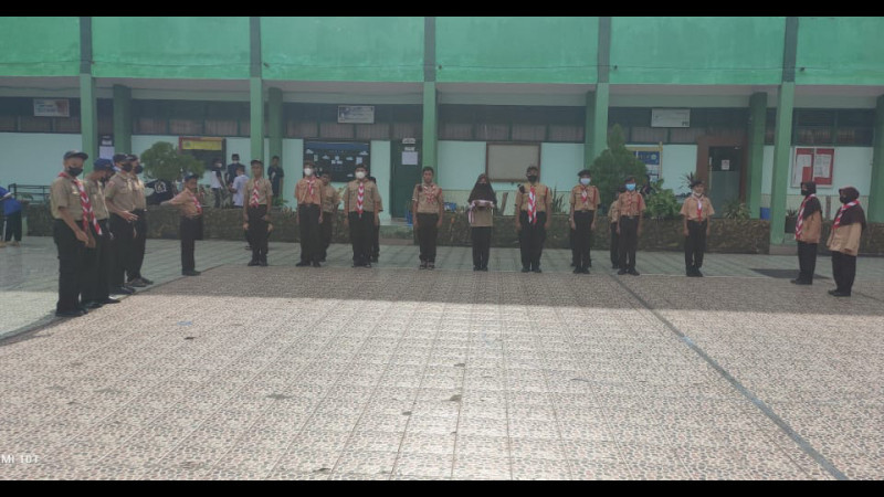 Organisasi Pramuka MTsN 1 Bone Gelar Latihan Tata Cara Upacara