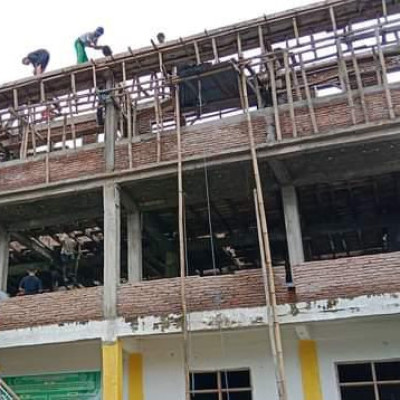 Pengecoran Tahap Akhir, Pembangunan Gedung Wirausaha As'adiyah Galung Beru Siap Dilanjut