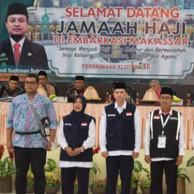 JCH  Kloter 18 Embarkasi Makassar Didominasi Asal Kab. Sinjai Tiba Di Asrama Haji Sudiang Makassar