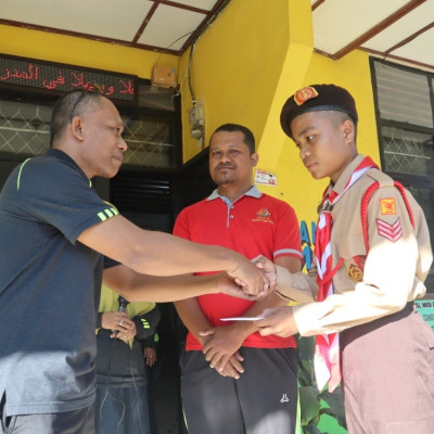 Kamad MTsN Barru Lepas Siswa ke Arena Jamnas Pramuka 2022 di Cibubur