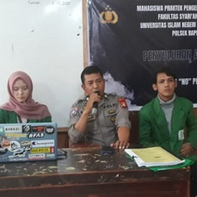 Mahasiswa PPL UINAM Gandeng Pihak Kepolisian RI Penyuluhan Anti Narkoba di MAN 1 Kota Makassar