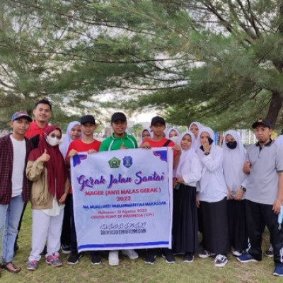 Siswa MA Muallimin Muhammadiyah Cab. Makassar ikut meriahkan Anti Mager SulSel