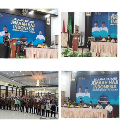 Sekretaris Daerah Kab. Jeneponto Resmi  Terima Jamaah Haji Kloter 19 Embarkasi  Makassar Tahun 2022