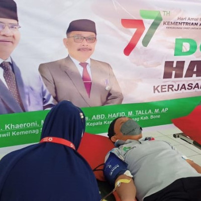 Kepedulian Guru MTsN 1 Bone dalam Donor Darah HAB.