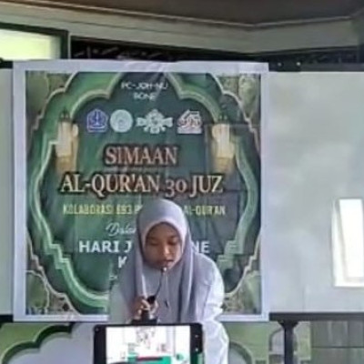 Siswa Tahfidz MTsN 1 Bone Ikut Simaan Bersama dalam HJB ke 693