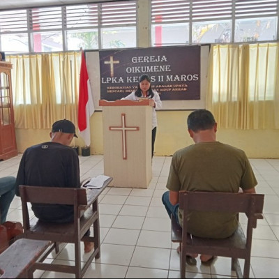 Penyuluh Agama Kristen Kemenag Maros Bina Ibadah Warga LPKA