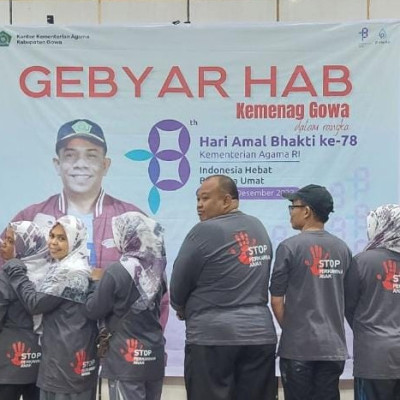 KUA Barombong Kampanye "Stop Perkawinan Anak" di Gebyar HAB ke-78