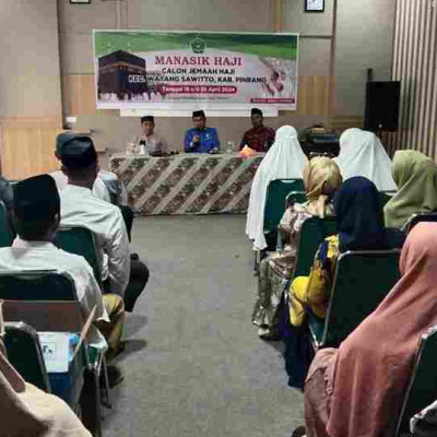Kakan Kemenag Pinrang, Irfan Daming Berikan Materi Manasik Haji Di E-Dotel SMKN 2 Pinrang