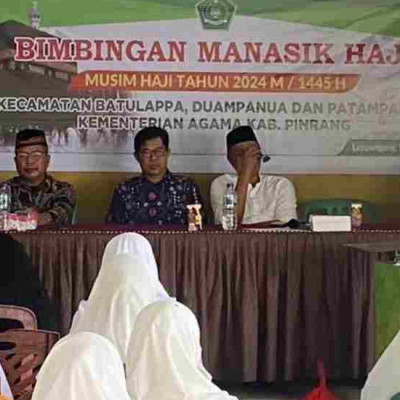 Tingkatkan Kesiapan Calon Jemaah Haji, Kakan Kemenag Pinrang  Gelar Pembimbingan Manasik Haji Tingkat Kecamatan