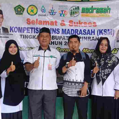 Kepala MTsN Pinrang Didampingi Empat Guru Mapel Saksikan Pelaksanaan KSM Tingkat Kabupaten