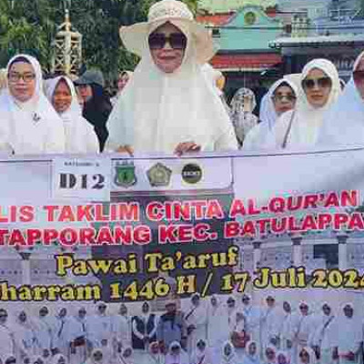 BKMT Cinta Al Qur’an Kecamatan Batulappa Ambil Bagian dalam Pawai Ta’aruf Tahun Baru Hijriyah di Kabupaten Pinrang