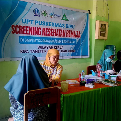 Mitra Kesehatan, UPT Puskesmas Biru Lakukan Penyuluhan di MA Al-Junaidiyah Biru