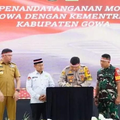 Kolaborasi dalam Pengabdian Masyarakat, Kemenag dan Polres Gowa Teken MoU