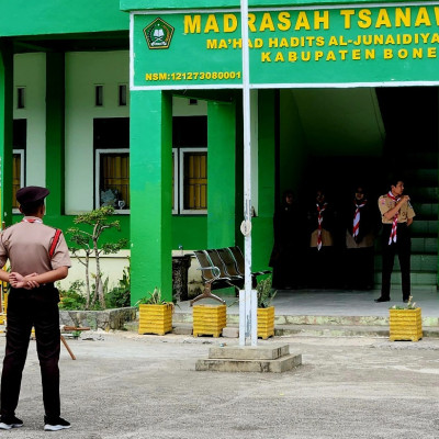 Tonggak Bentuk Karakter Pramuka, MTs Al-Junaidiyah Biru Gelar Penerimaan Tamu Penggalang