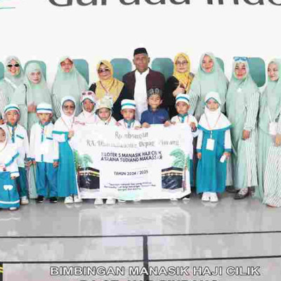 Asrama Haji Sudiang Menjadi Saksi Terselenggaranya Manasik Haji Cilik Tingkat RA se-Kabupaten Pinrang