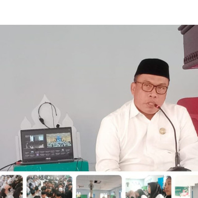 Kakankemenag Lutra bersama Jajaran Mengikuti kegiatan Zikir dan Doa Via Zoom Menyambut Hari Santri