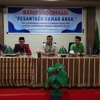 Kantor Kementerian Agama Bone Gelar Rapat Koordinasi "Pesantren Ramah Anak"